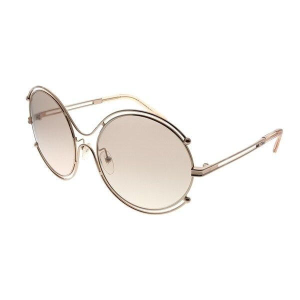 Chloe Round CE 122S Isidora 785 Women Rose Gold Peach Frame Grey Gradient Lens Sunglasses | Bed Bath & Beyond
