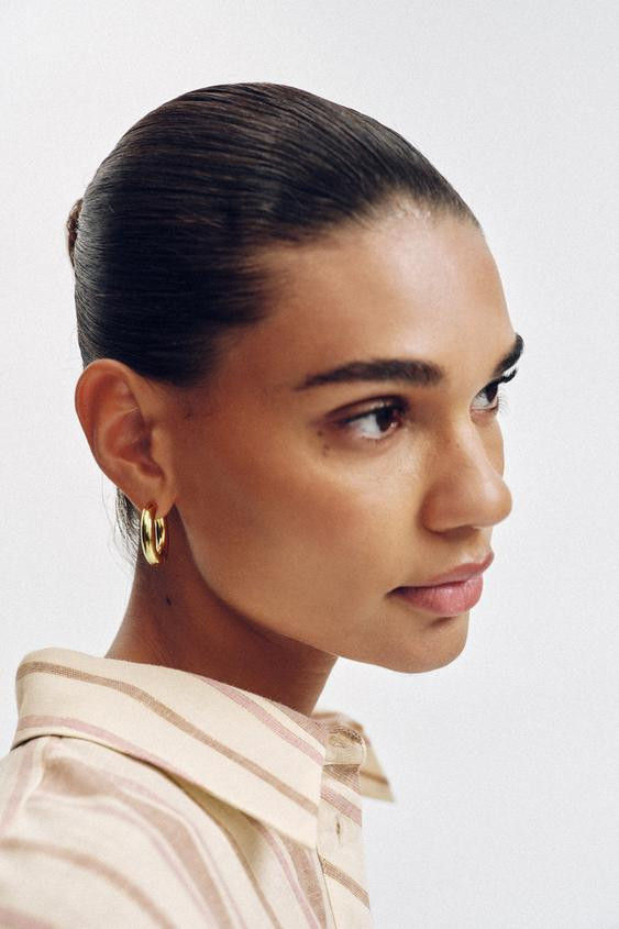 WATERPROOF HOOP EARRINGS | Zara US