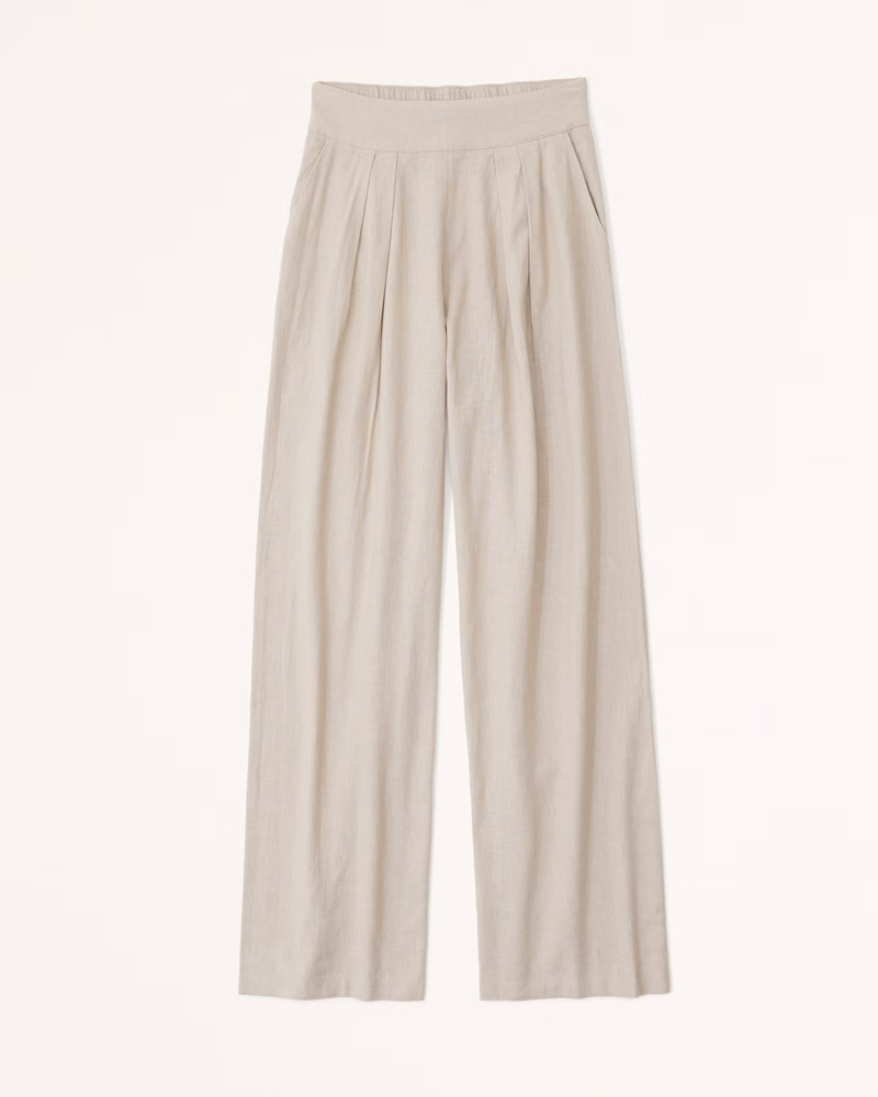 Linen-Blend Ultra Wide-Leg Pant | Abercrombie & Fitch (US)