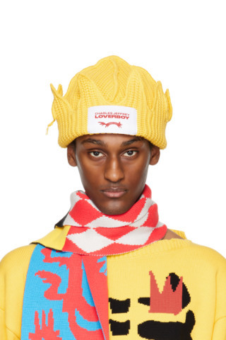 Yellow Chunky Crown Beanie | SSENSE