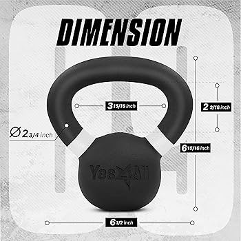 Yes4All Powder Coated Kettlebell, Cast Iron Core Kettlebells with Non-Slip Handle & Flat Bottom f... | Amazon (US)