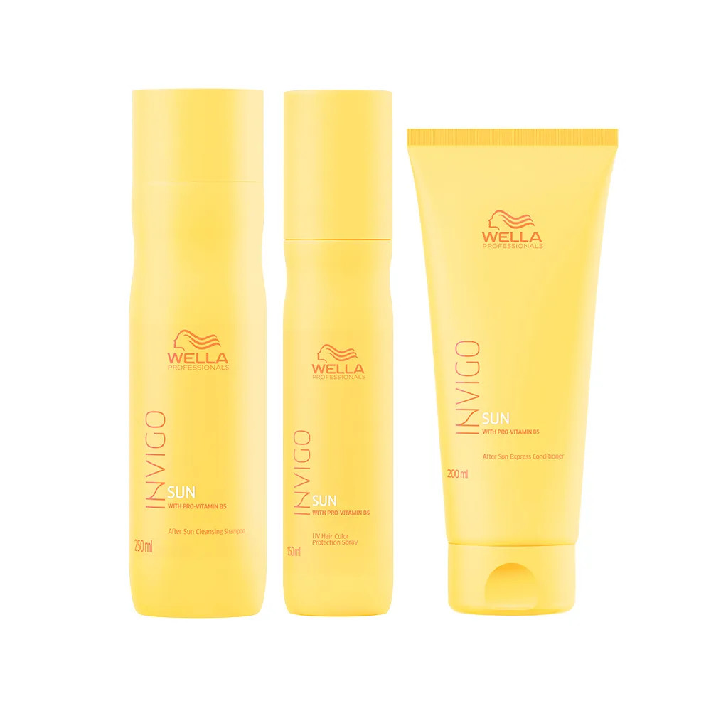 Kit Wella Professional Invigo Sun - Shampoo 250 ml + Condicionador 200 ml + Leave In 150 ml | Amobeleza (BR)