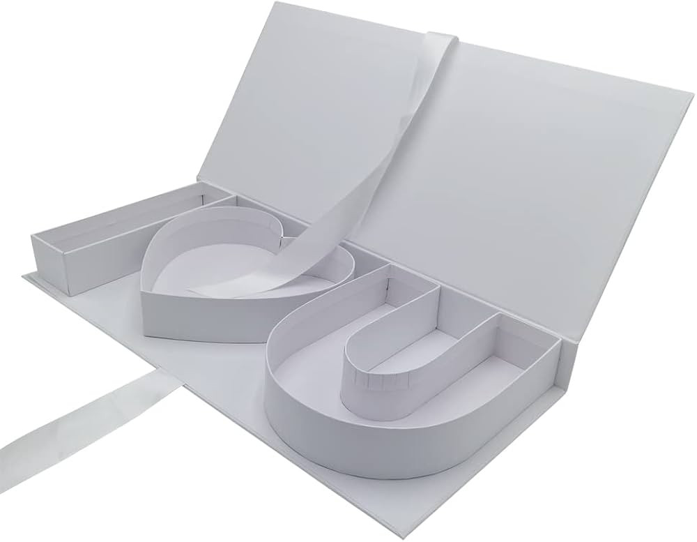 WENPACK Empty Cardboard Letter Fillable Paper Gift Box Flower Chocolate Packaging (WhiteIheartU) | Amazon (US)
