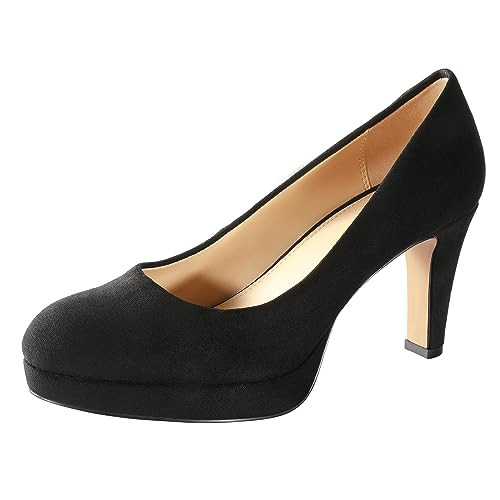 Ankis Black Heels for Women - Women's Pumps - Comfy Close Toe Heels - 3.15in Dress Shoes for Women - Comfortable Work Heels for Women - Round Toe Black Heels for Women - Black Pumps Shoes | Amazon (US)