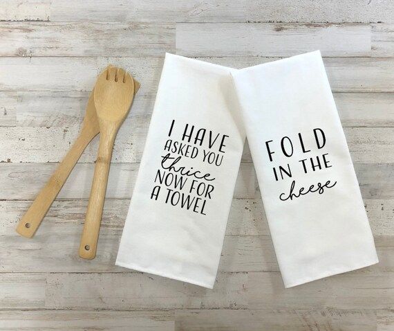 Schitt's Creek gift, flour sack towel, I have asked you thrice, fold in the cheese, funny kitchen... | Etsy (US)