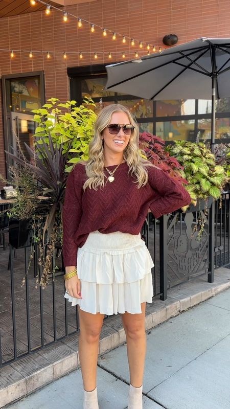 Fall fashion is here! This entire outfit is from pink lily I am wearing a size medium in the skirt and a small in the sweater! I’m 5’7 for height reference, and a sweater is super soft!

Date night 
Teacher outfit 
Pumpkin patch 
Fall outfits 
Sweater 
Skirt 
Game Day outfit

#LTKstyletip #LTKfindsunder50 #LTKSale