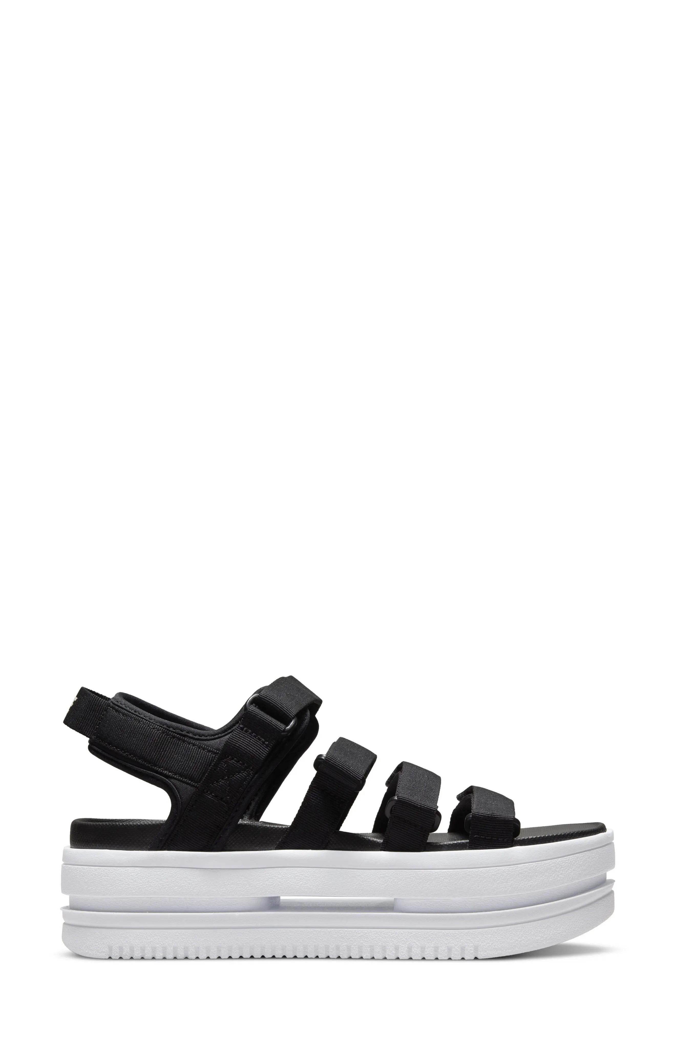 Nike Icon Classic Platform Sandal in Black/White/White at Nordstrom, Size 8 | Nordstrom