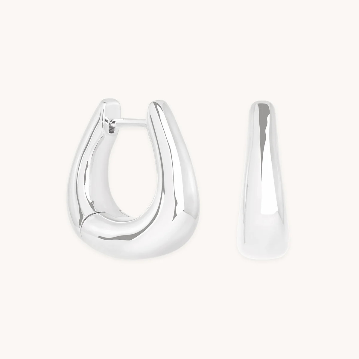 Saddle Medium Hoops in Silver | Astrid & Miyu UK
