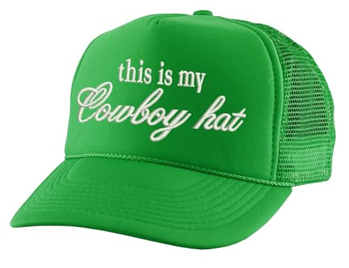 ALLNTRENDS This is My Cowboy Hat Embroidered Trucker Hat Funny Western Snapback Cap (Irish Green) | Amazon (US)