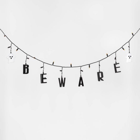 25ct LED "Beware" Halloween String Lights Orange/Purple - Hyde & EEK! Boutique™ | Target