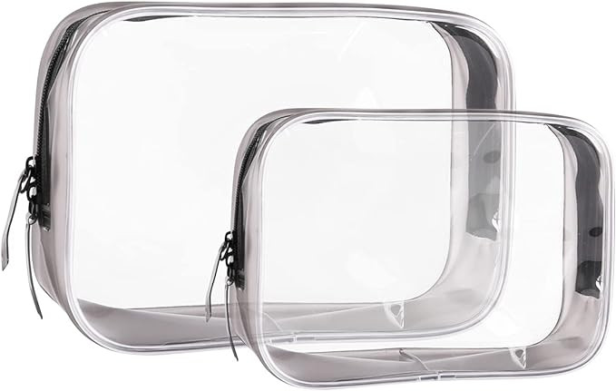 Clear Travel Bags for Toiletries, Lightweight Clear Toiletry Bag, 2 Pack Multipurpose Transparent... | Amazon (US)