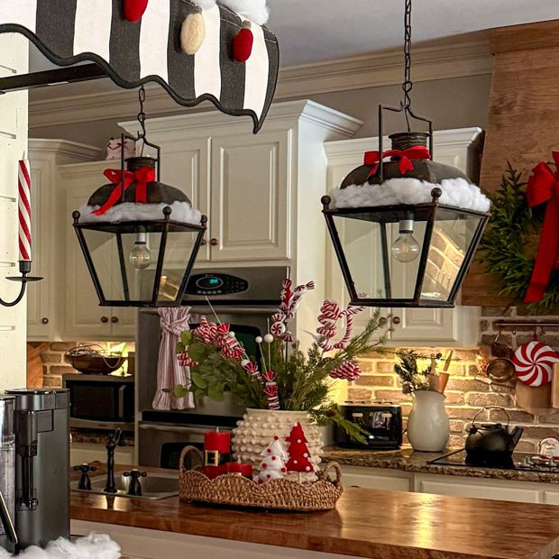 Antiqued Lantern Style Pendant Light | Antique Farm House