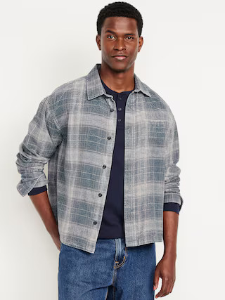 Cropped Plaid Flannel Shirt | Old Navy (US)