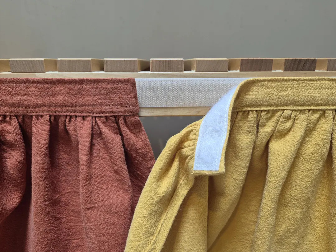 Washed linen sink skirt, many colors, for bathroom, utility skirt, vanity shelf skirt, self adhes... | Etsy (US)