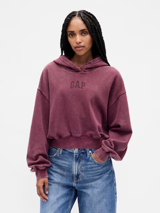 VintageSoft Crop Logo Hoodie | Gap (US)