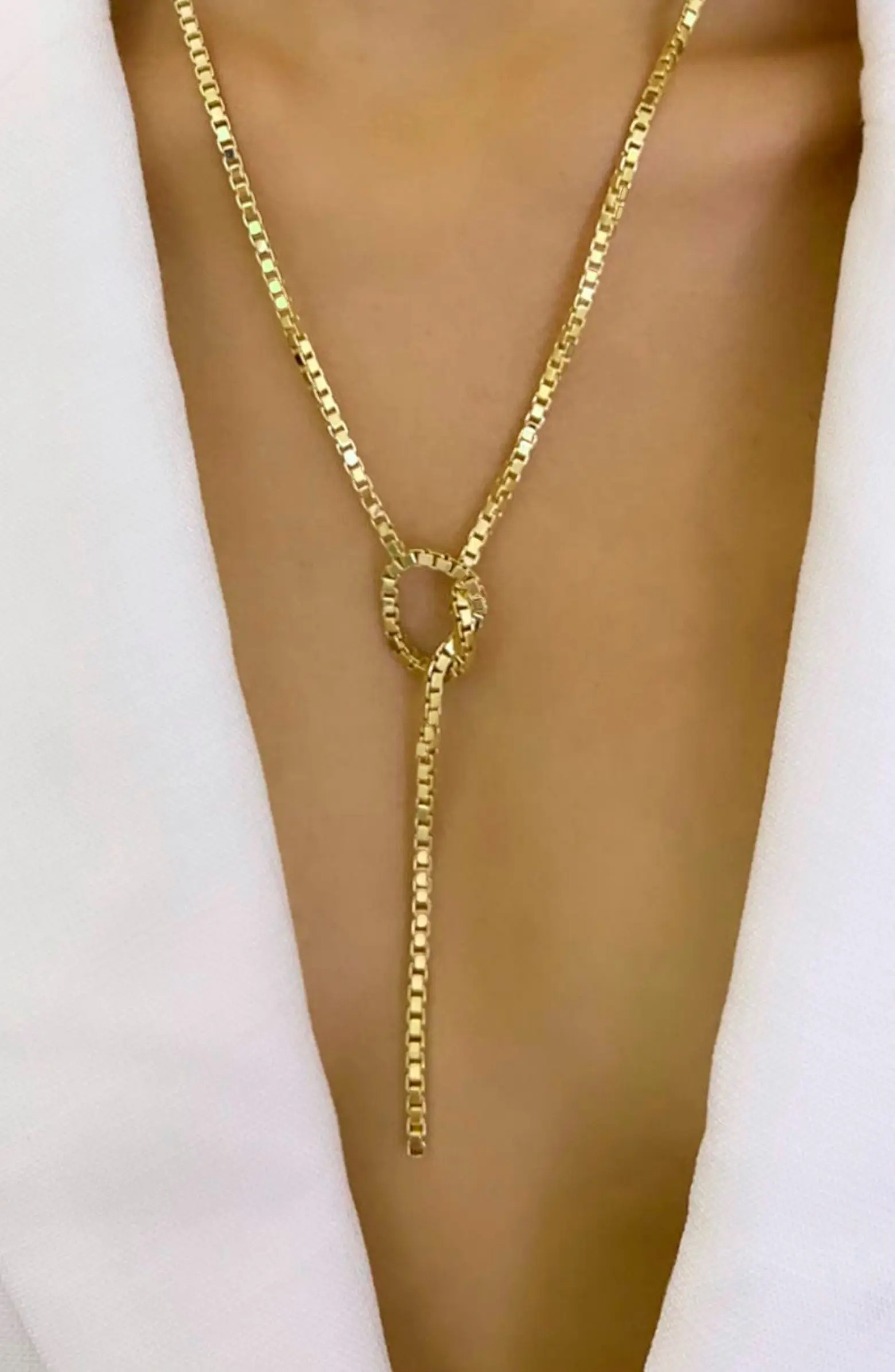 Rima Box Chain Lariat Necklace | Nordstrom