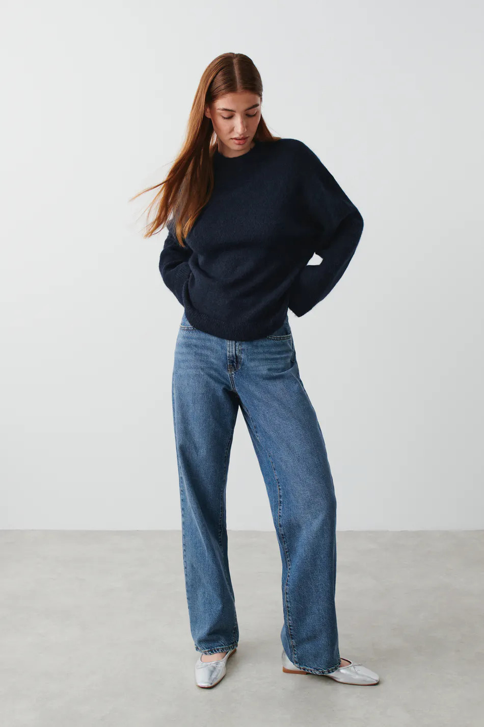 Crew neck knitted sweater - Blau - Dame - Gina Tricot | Gina Tricot SE