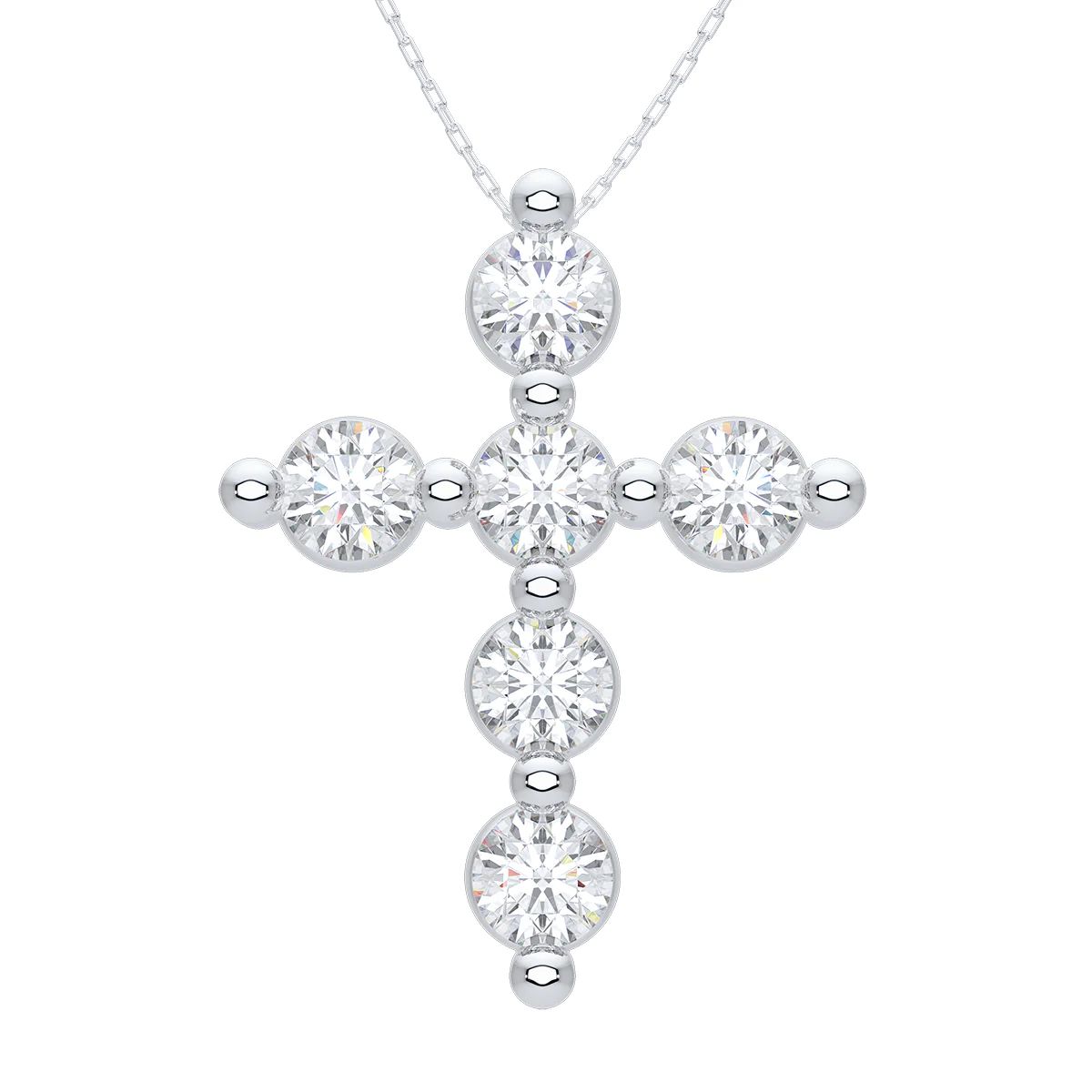 Midi Charlie Cloud® Floating Diamond Cross Necklace 0.72 ctw | RW Fine Jewelry