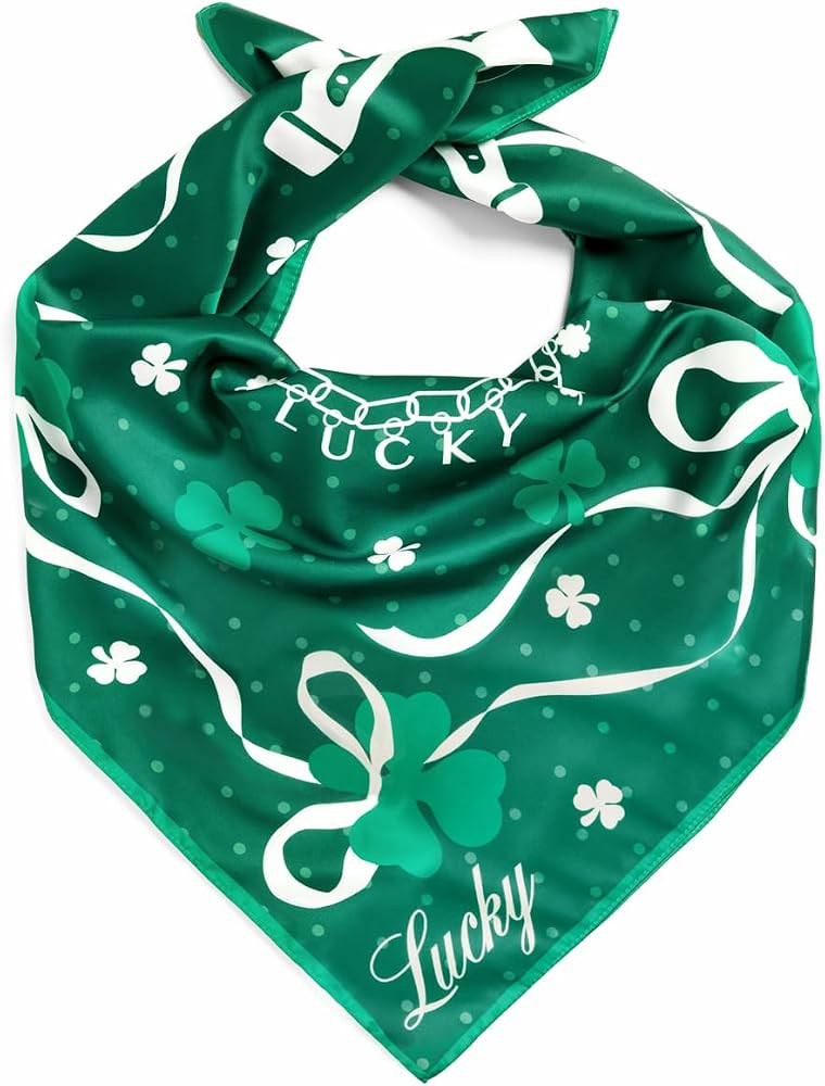 xo, Fetti St Pattys Headscarf Bandana | Green Outfit, St Patrick's Day Party, Silk Scarf, Irish H... | Amazon (US)