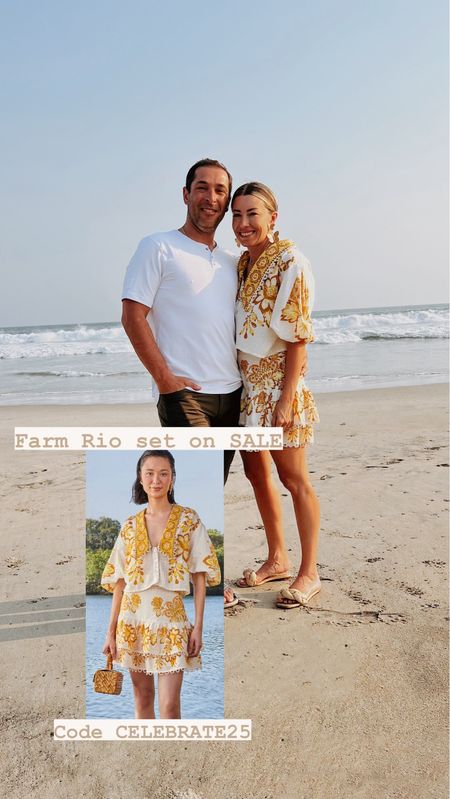 Farm Rio set on sale with code CELEBRATE - wearing size small
Vacation outfit 

#LTKsalealert #LTKstyletip