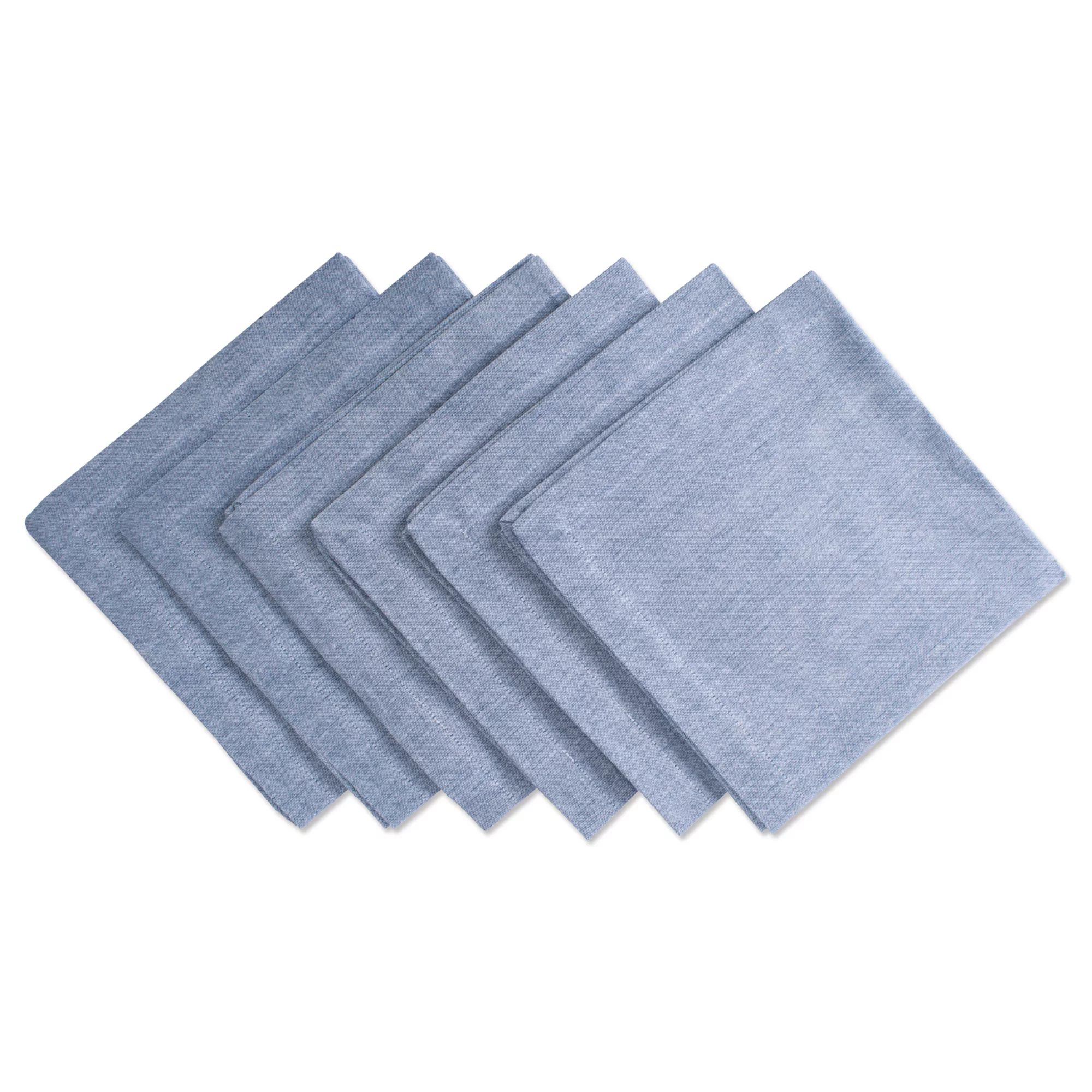 DII Blue Solid Chambray Napkin (Set of 6), 20x20", 100% Cotton | Walmart (US)