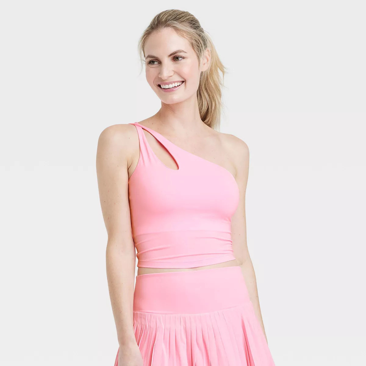 Women's Light Support Asymmetrical Crop Sports Bra - All In Motion™ | Target