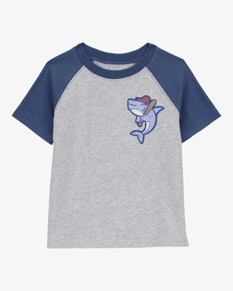 Toddler Shark Raglan Tee - Grey | Carter's Inc
