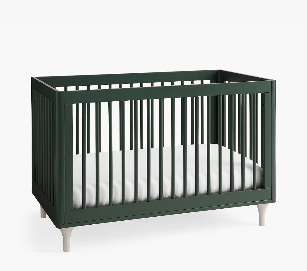 Babyletto Lolly Convertible Crib, Forest Green/Washed Natural | Pottery Barn Kids