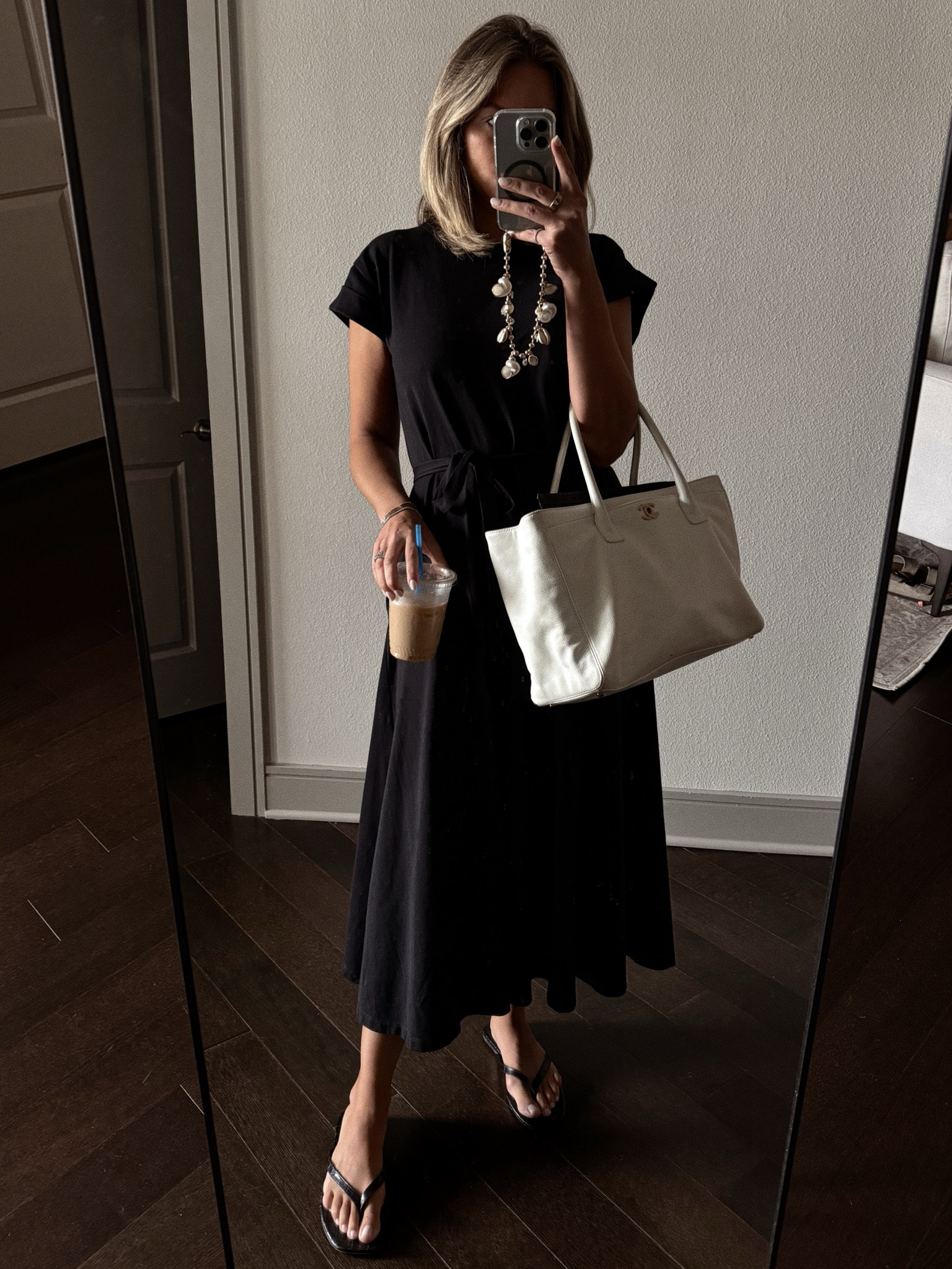 Black t shirt  dress — wearing a small. Sizing is generous, I could have gone to XS