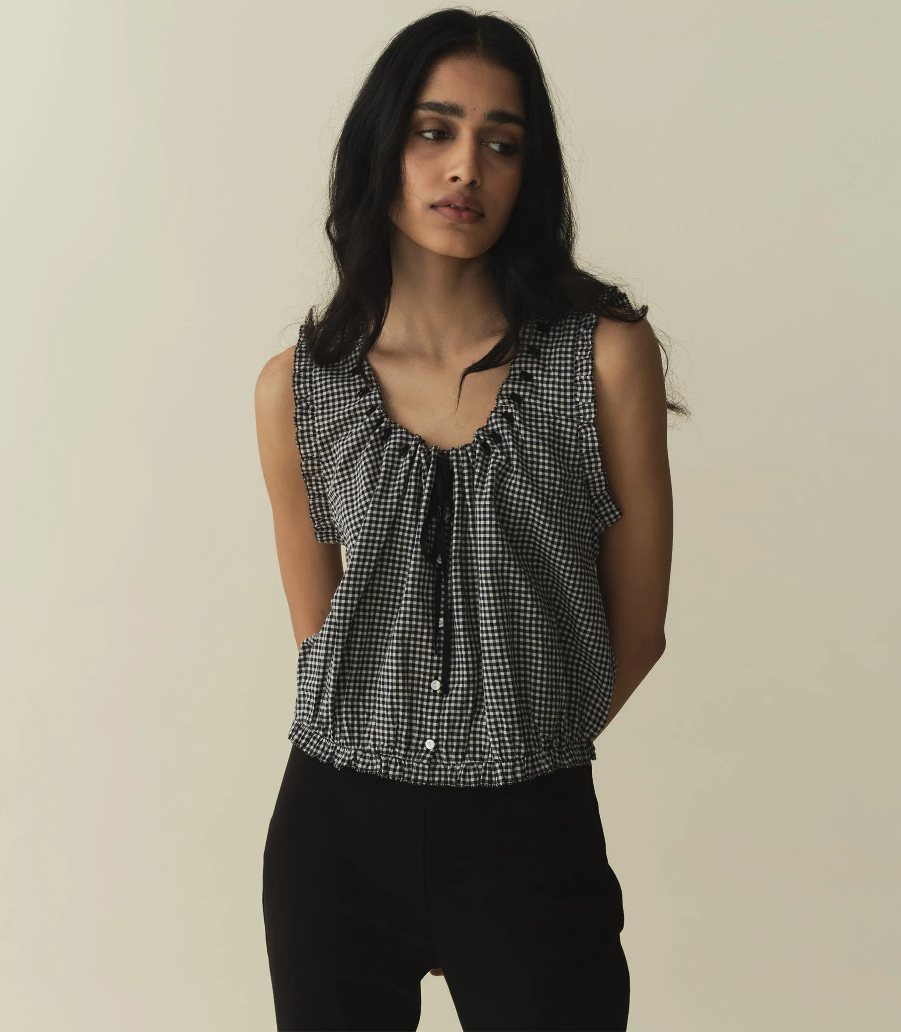 Traveler Top - La Maddalena Gingham | DÔEN | DOEN