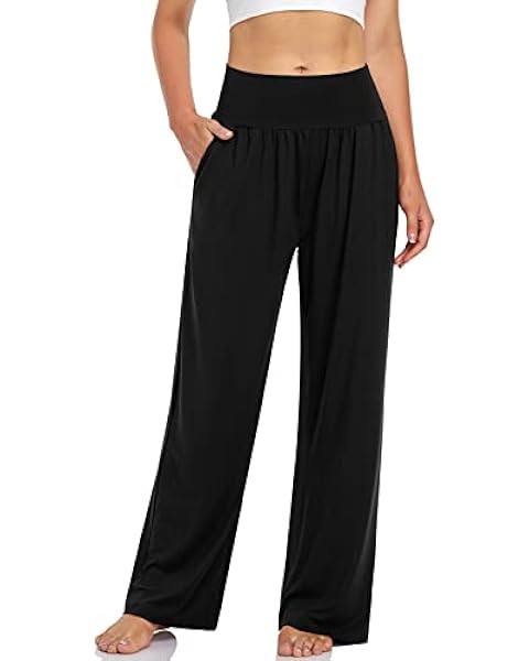 G4Free Yoga Pants Women Wide Leg Pants with Pockets High Waist Stretch Dress Casual Sweatpants Pe... | Amazon (US)