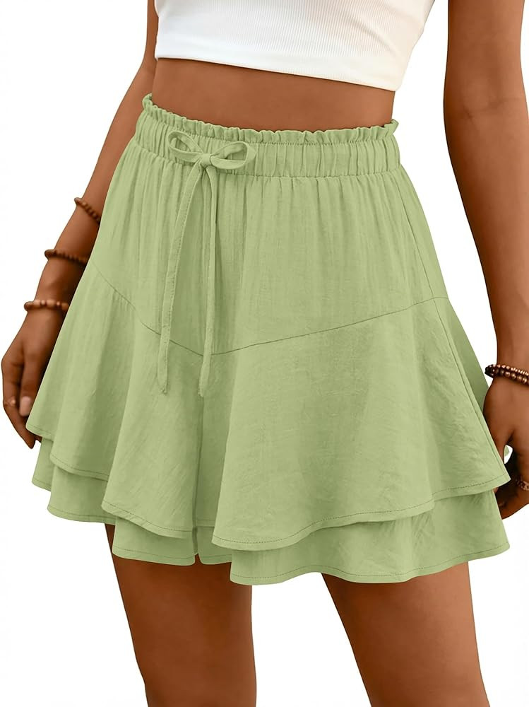 BETTE BOUTIK Flowy Shorts for Women Ruffle Skorts Cute Mini Skirt Country Concert Outfit Coastal ... | Amazon (US)