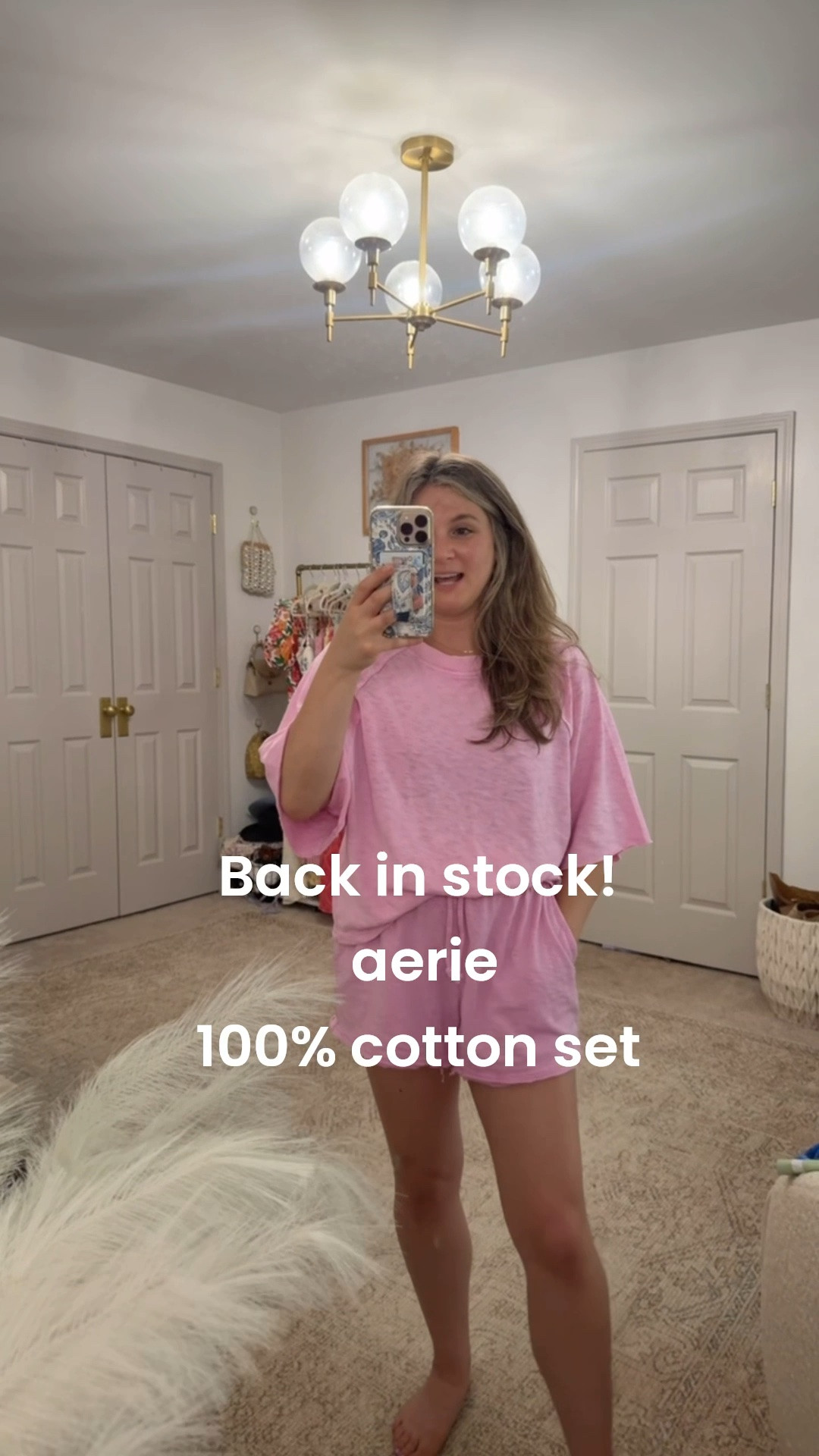 Back in stock and a favorite! 100% cotton set from aerie 
Love the shorts - super comfortable elastic waist and pockets. Tshirt is 3/4 length and oversized fit 

Comes in multiple colors 

TTS / wearing Small in both

#LTKSaleAlert #LTKTravel #LTKootd