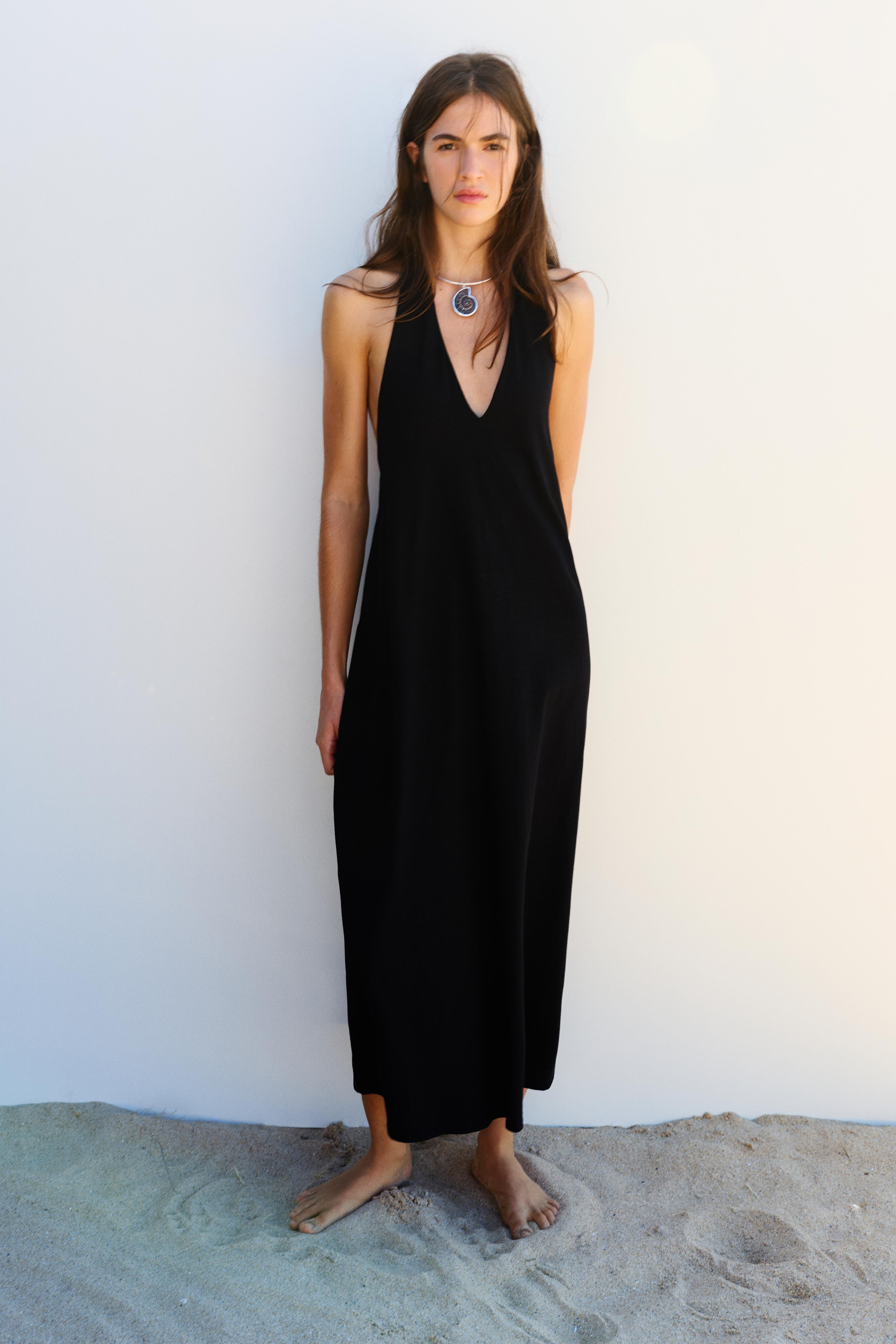 Halter midi dress | Pull&Bear United Kingdom | PULL and BEAR UK