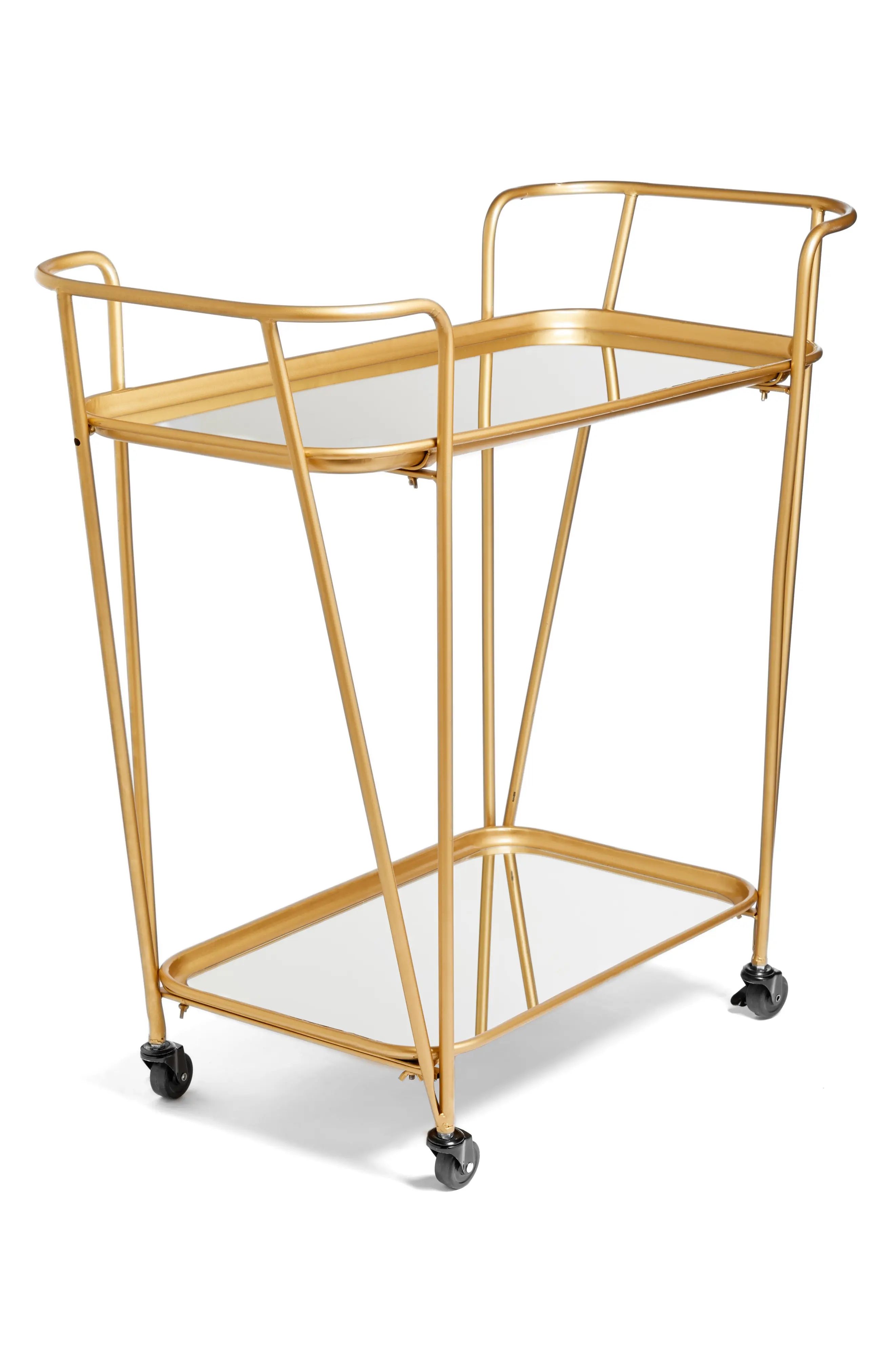 Metal Mirrored Rolling Bar Cart | Nordstrom