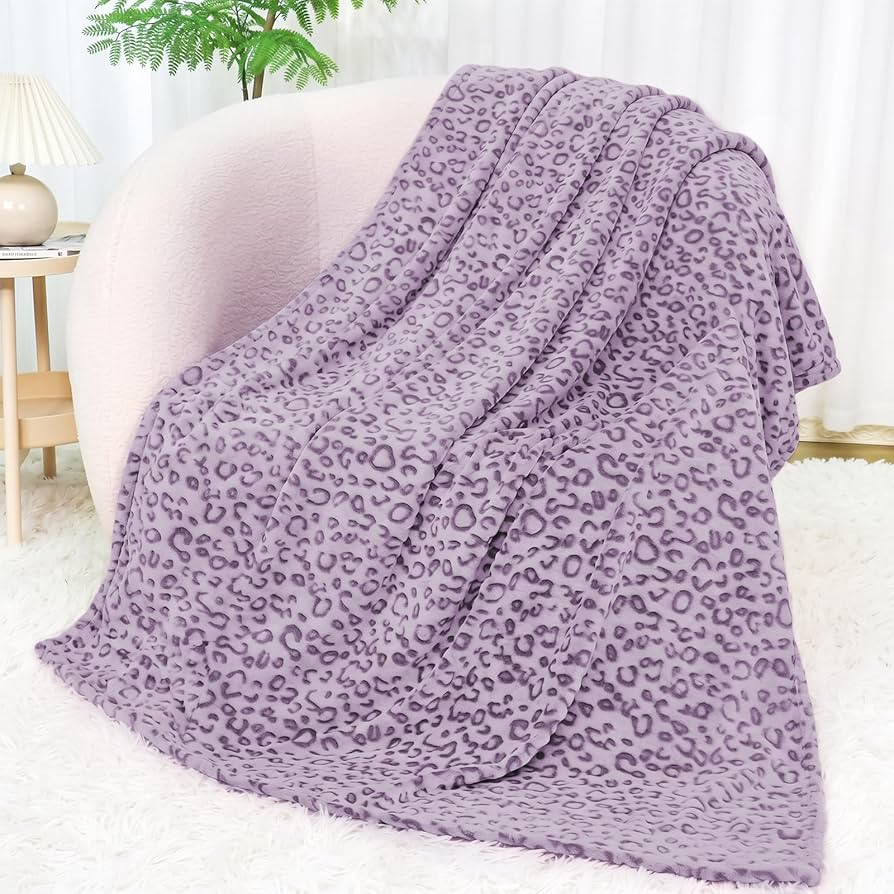Purple Blankets for Women Mom, Soft Plush Fleece Throw Blanket for Bed Couch Travel Camping, Purp... | Amazon (US)