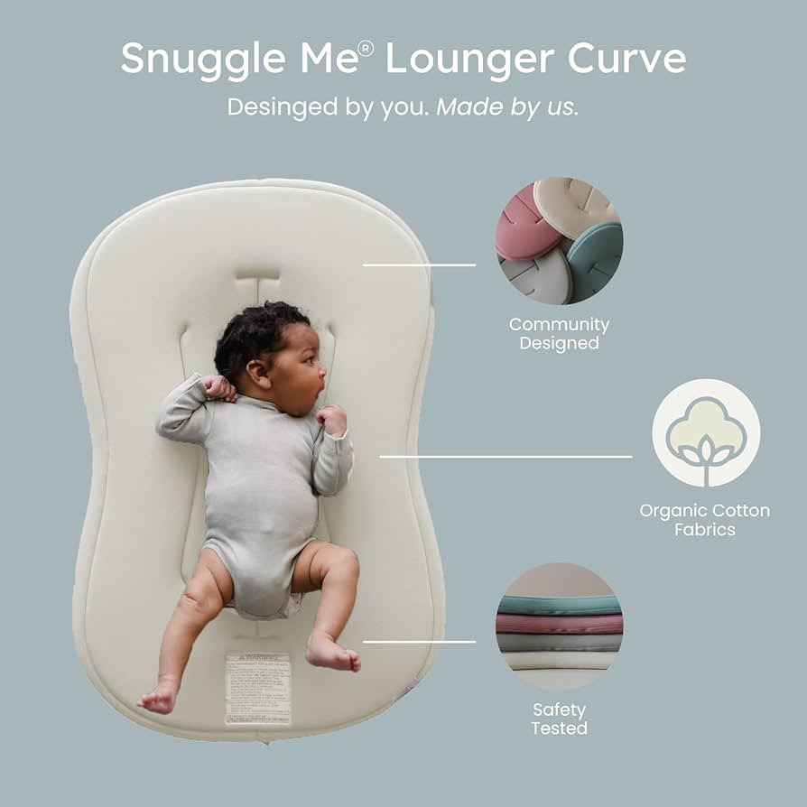 Snuggle Me® Baby Lounger Curve (0-6 Months) - Premium Organic Cotton with Foam Core, Machine-Was... | Amazon (US)