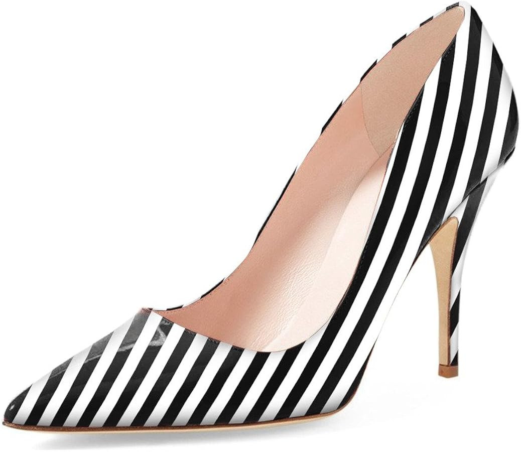 YDN Women's Chic Pointed Closed Toe Mid Heel Pumps Slip on Stiletto Slide Dress Shoe for Party Pr... | Amazon (US)