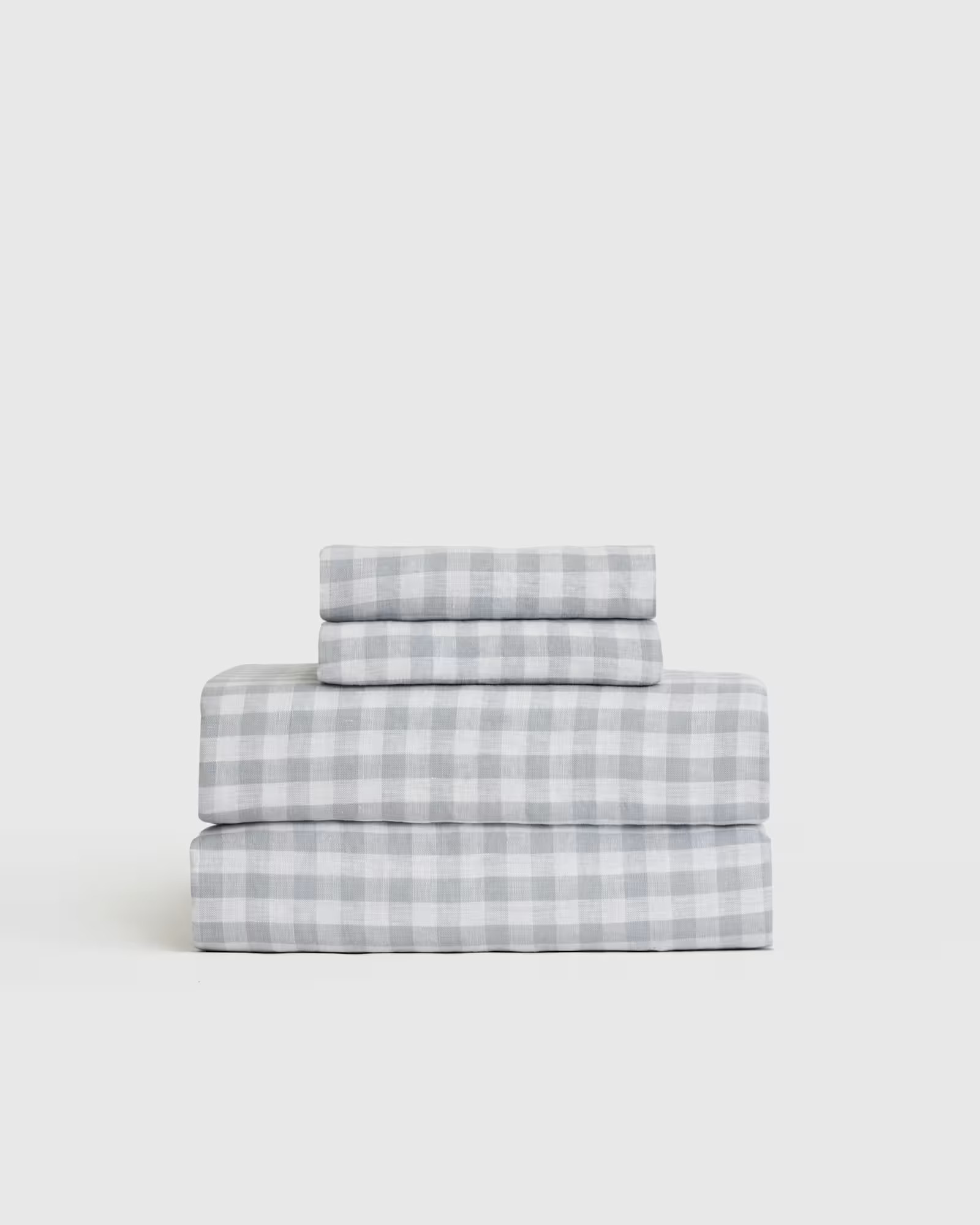European Linen Sheet Set in Blue Fog Gingham | Quince