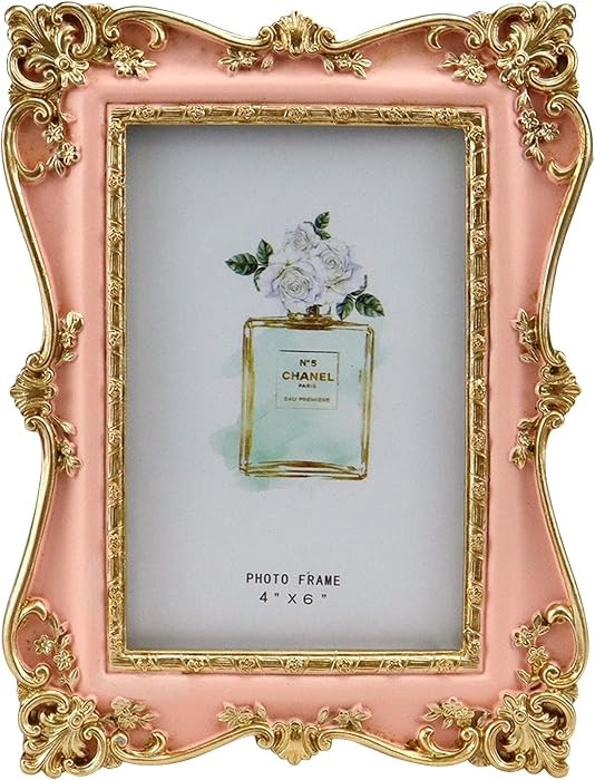 Vintage Picture Frame, 4x6 Antique Photo Frame with Glass Front | Amazon (US)