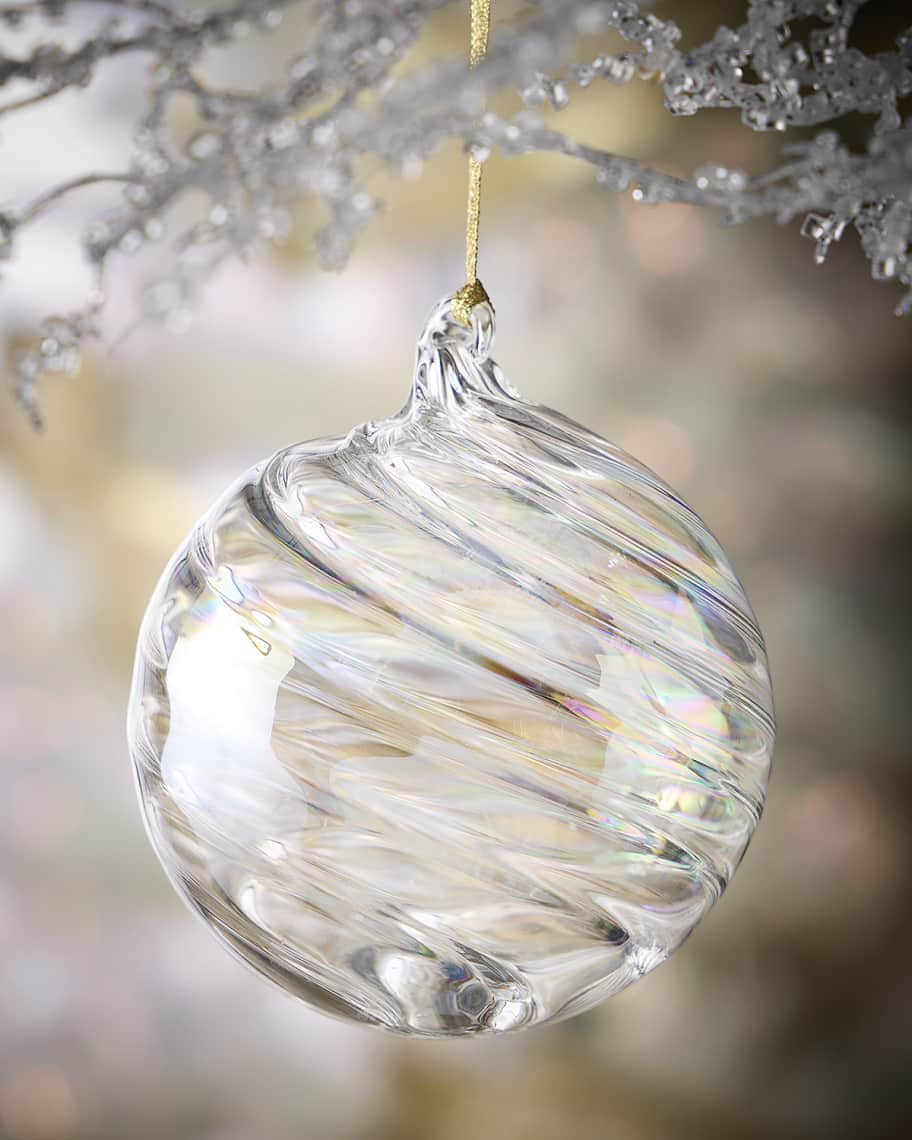 Jim Marvin Winter Swirl Iridescent Ball Ornament | Neiman Marcus