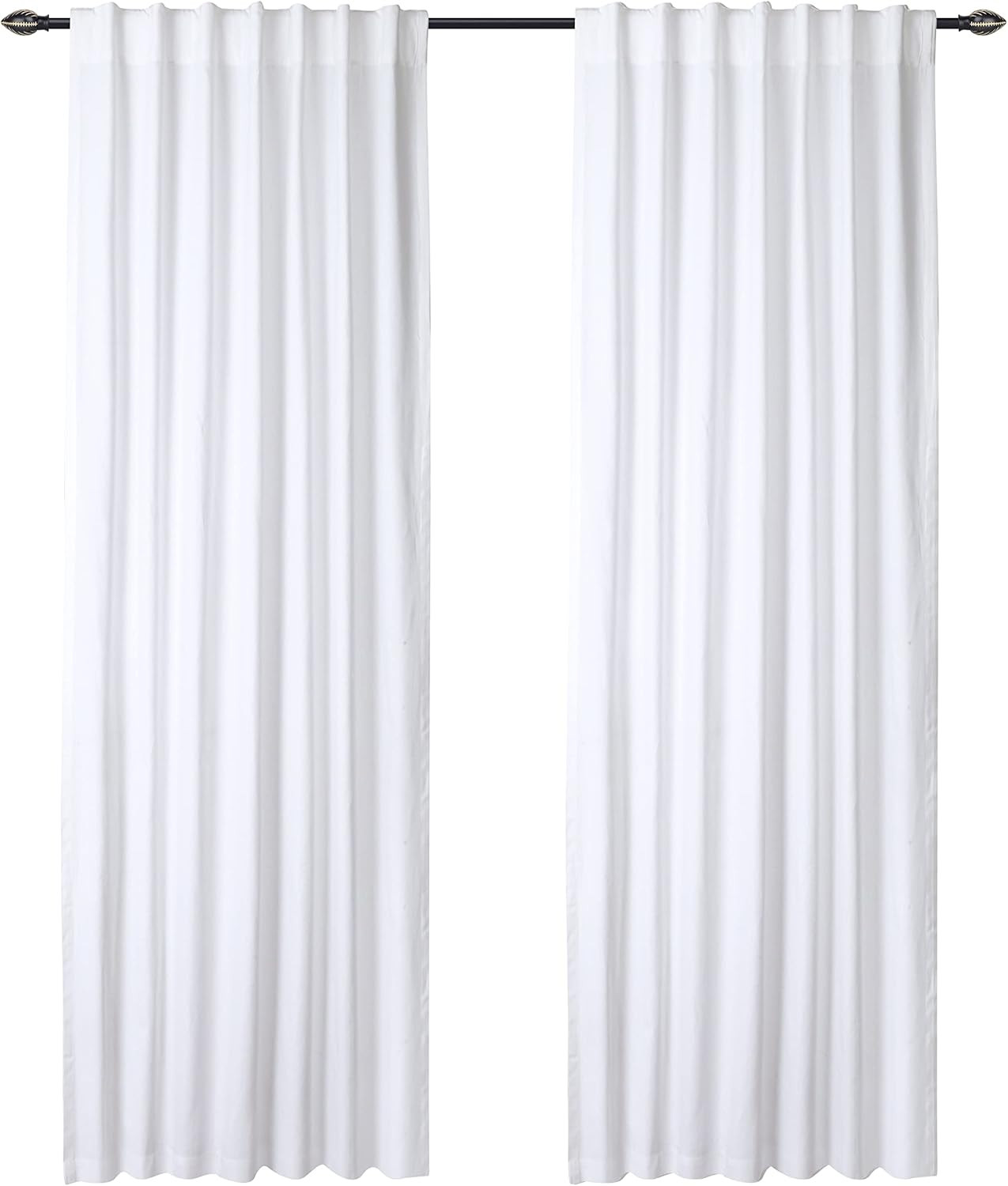 72 Inch Cotton Curtains, Textured Cotton Reverse Tab Top Window Curtains - Reusable Duck Slub 50 ... | Amazon (US)