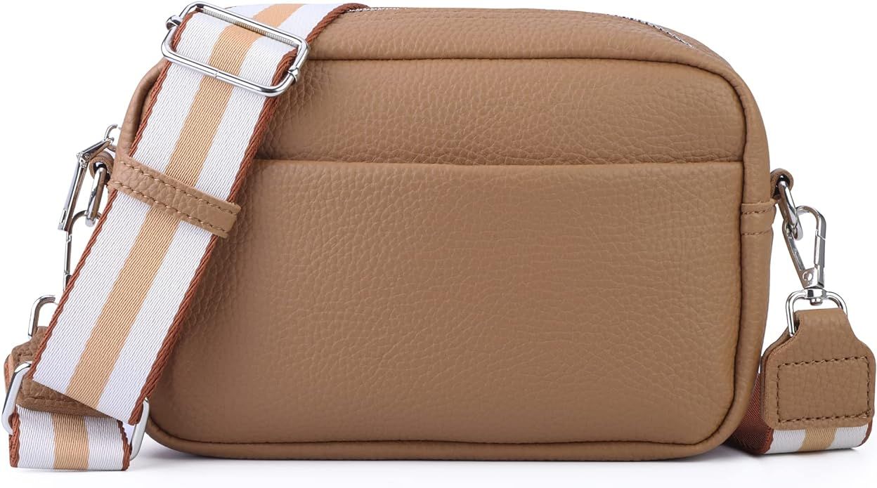 DIVCIDLC Small Crossbody Bag with Wide Guitar Strap Camera Purse Shoulder Handbag Satchel | Amazon (US)
