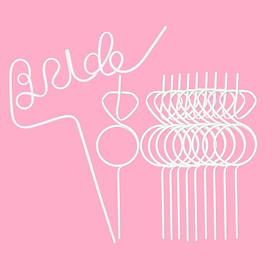 Bachelorette Party Decorations Straws White Bride Straw + Diamond Ring Straws Set 11 Pcs,Bride to... | Amazon (US)
