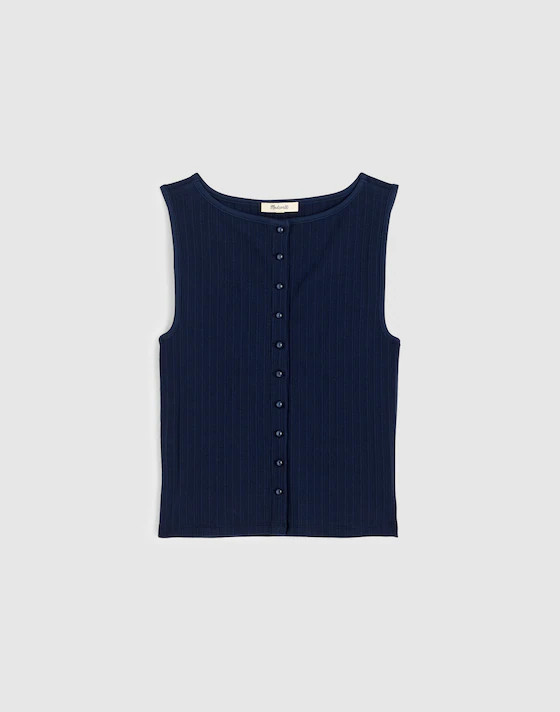 Ribbed Crewneck Shell Top | Madewell | Madewell