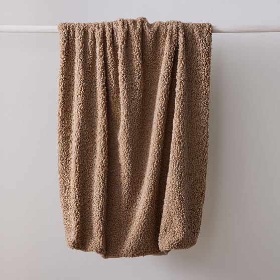 Cozy Faux Shearling Throw, 47""x60"", Sable | West Elm (US)