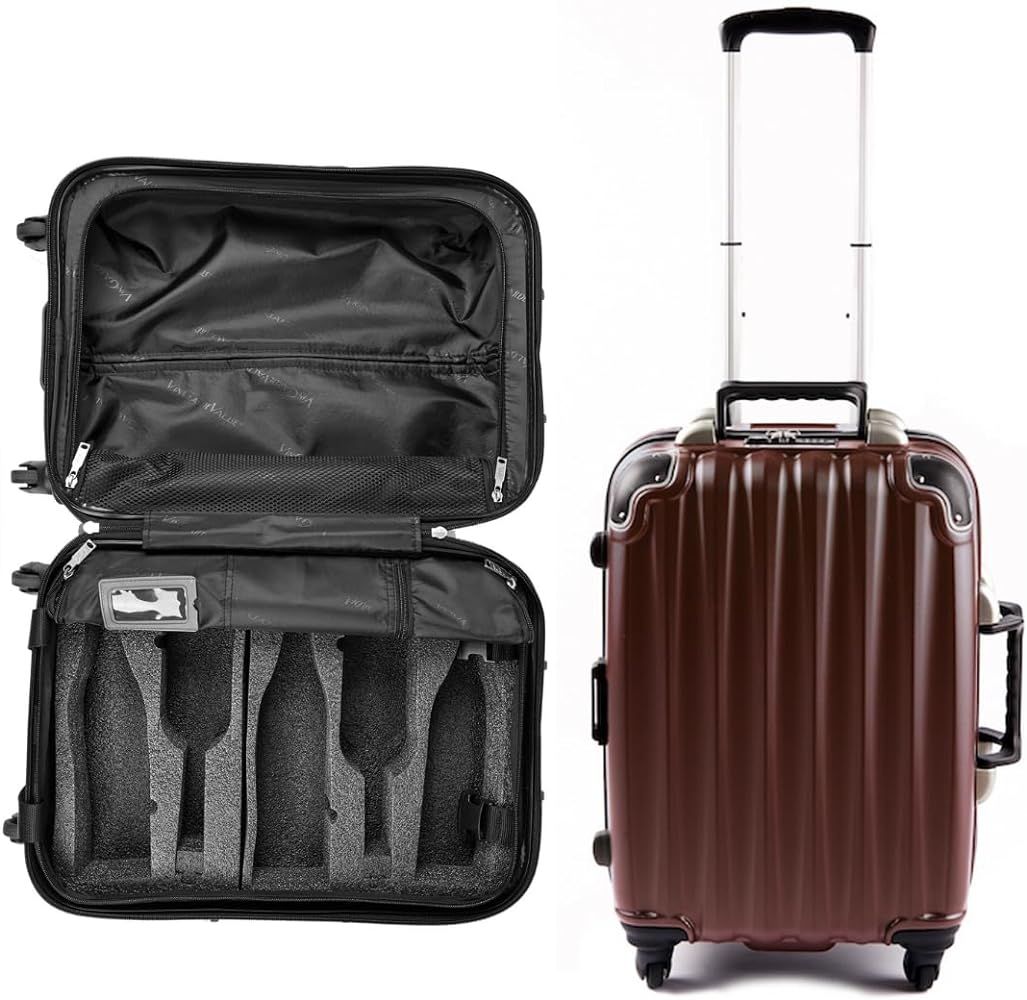 Wine Suitcase by FlyWithWine, Durable 10-year Warranty, Versatile, 5-Bottle Wine travel Luggage f... | Amazon (US)