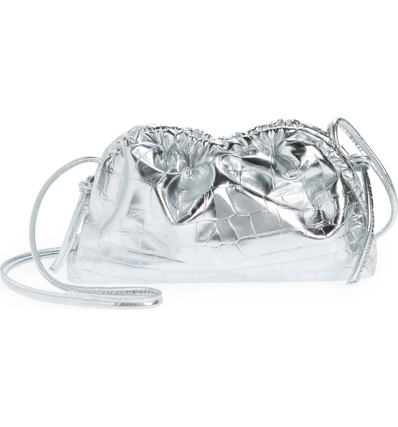 Mansur Gavriel Mini Cloud Metallic Croc Embossed Leather Clutch | Nordstrom | Nordstrom