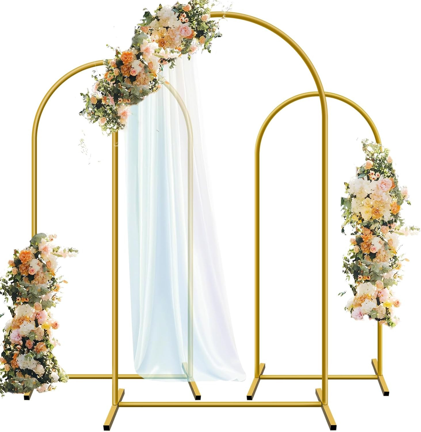 Hemmotop Metal Arch Backdrop Stand, Gold, Set of 3, 6FT, 5FT, 4FT | Amazon (US)