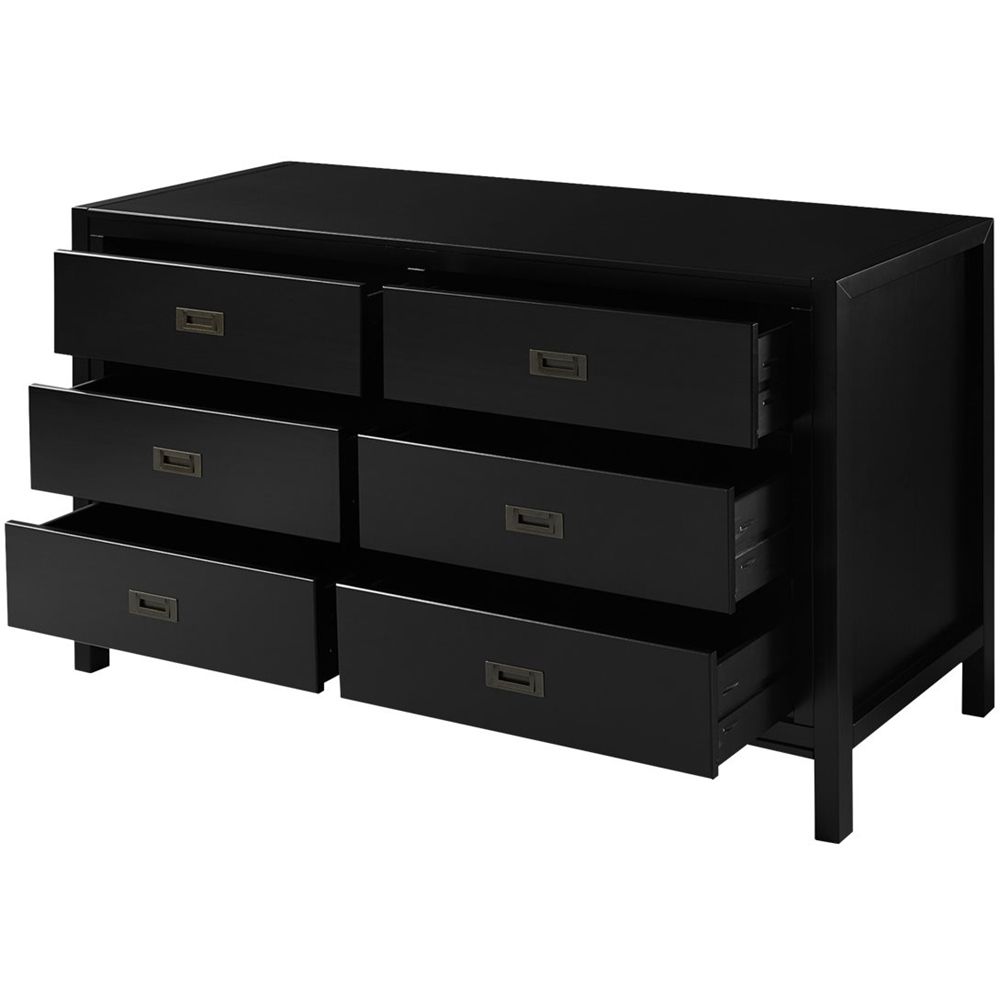 Walker Edison Solid Wood Modern Classic 6-Drawer Dresser Black BBR6DLYDDRBL - Best Buy | Best Buy U.S.